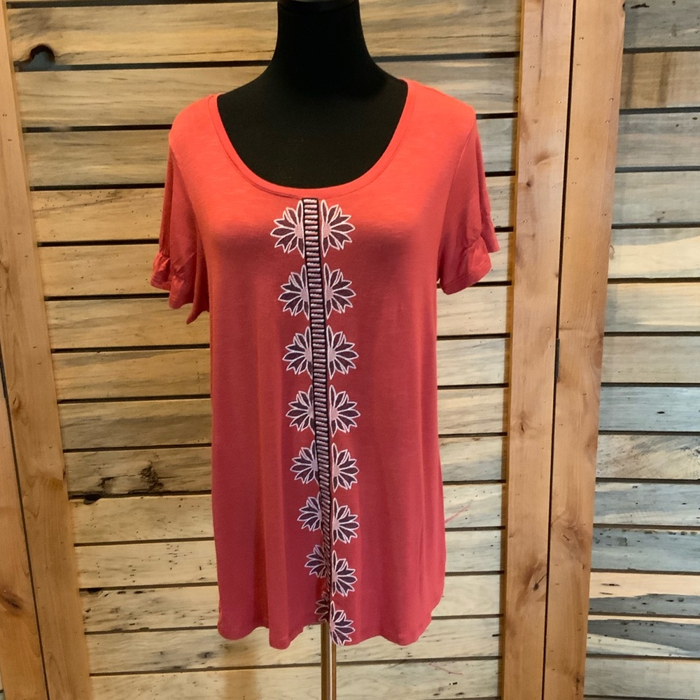 St. John’s Bay Rust Floral Top size M